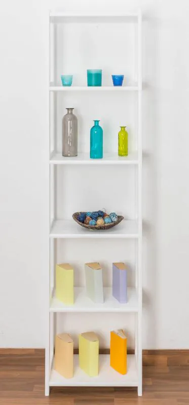 Regal - 50 cm breit, Kiefer Holz-Massiv, Farbe: Weiß Abbildung