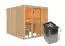 Sauna "Druna" SET mit bronzierter Tür und Glasfront - Farbe: Natur, Ofen 9 kW - 216 x 234 x 198 cm (B x T x H)