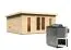 Saunahaus "Anni 4" SET A mit Ofen 9 kW, Farbe: Natur - 490 x 369 cm (B x T), Grundfläche: 18 m²