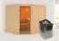 Sauna "Samu" SET mit Ofen. 9 kW Silber - 231 x 196 x 198 cm (B x T x H)
