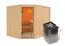 Sauna "Samu" SET mit Ofen. 9 kW Silber - 231 x 196 x 198 cm (B x T x H)