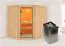 Sauna "Hanko" SET mit bronzierter Tür & Ofen 9 kW - 196 x 170 x 198 cm (B x T x H)