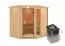Sauna "Bjarki 2" SET mit bronzierter Tür und Kranz mit Ofen 9 kW - 210 x 184 x 202 cm (B x T x H)
