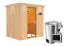 Sauna "Jarle" SET mit bronzierter Tür und Kranz  mit-Ofen BIO 3,6 kW - 210 x 165 x 202 cm (B x T x H)