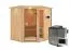 Sauna "Bjarki 2" SET mit bronzierter Tür und Kranz mit Ofen BIO 9 kW - 210 x 184 x 202 cm (B x T x H)