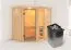 Sauna "Bjarki 1" SET mit bronzierter Tür und Kranz mit Ofen 9 kW - 210 x 165 x 202 cm (B x T x H)