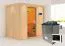 Sauna "Veli" SET mit Kranz und Ofen externe Steuerung easy 9 kW Edelstahl - 210 x 165 x 202 cm (B x T x H)