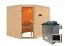 Sauna "Samu" SET mit Ofen externe Steuerung easy 9 kW Edelstahl - 231 x 196 x 198 cm (B x T x H)