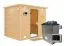 Sauna "Leja" SET mit bronzierter Tür und Kranz  mit Ofen externe Steuerung easy 9 kW Edelstahl - 259 x 210 x 205 cm (B x T x H)
