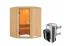 Sauna "Loran" SET mit bronzierter Tür & Ofen 3,6 kW - 151 x 151 x 198 cm (B x T x H)