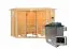 Sauna "Dilja" SET mit bronzierter Tür und Kranz - Farbe: Natur, Ofen externe Steuerung easy 9 kW - 245 x 245 x 202 cm (B x T x H)
