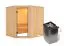 Sauna "Manadis" SET mit bronzierter Tür - Farbe: Natur, Ofen 9 kW - 196 x 178 x 198 cm (B x T x H)