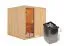 Sauna "Njola" SET mit bronzierter Tür - Farbe: Natur, Ofen 9 kW - 196 x 196 x 198 cm (B x T x H)