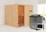 Sauna "Njola" SET mit bronzierter Tür - Farbe: Natur, Ofen BIO 9 kW - 196 x 196 x 198 cm (B x T x H)