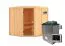 Sauna "Soley" SET mit bronzierter Tür - Farbe: Natur, Ofen externe Steuerung easy 9 kW - 196 x 196 x 198 cm (B x T x H)