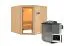 Sauna "Soley" SET mit bronzierter Tür - Farbe: Natur, Ofen BIO 9 kW - 196 x 196 x 198 cm (B x T x H)