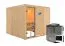Sauna "Eldar" SET mit bronzierter Tür - Farbe: Natur, Ofen BIO 9 kW - 231 x 231 x 198 cm (B x T x H)