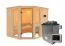 Sauna "Tjelvar 3" SET mit bronzierter Tür und Ofen externe Steuerung easy 9 kW - 231 x 196 x 198 cm (B x T x H)