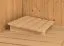 Sauna "Tjelvar 3" mit bronzierter Tür und Kranz - Farbe: Natur - 245 x 210 x 202 cm (B x T x H)