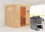 Sauna "Sjur" SET mit bronzierter Tür und Kranz - Farbe: Natur, Ofen BIO 9 kW - 223 x 183 x 191 cm (B x T x H)