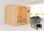 Sauna "Emmik" SET mit bronzierter Tür - Farbe: Natur, Ofen externe Steuerung easy 9 kW - 196 x 196 x 187 cm (B x T x H)