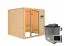 Sauna "Emmik" SET mit bronzierter Tür - Farbe: Natur, Ofen externe Steuerung easy 9 kW - 196 x 196 x 187 cm (B x T x H)