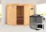Sauna "Nooa" SET mit Kranz und graphitfarbener Tür - Farbe: Natur, Ofen BIO 9 kW - 210 x 210 x 202 cm (B x T x H)