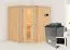 Sauna "Hanko" SET mit Energiespartür - Farbe: Natur, Ofen externe Steuerung easy 9 kW - 196 x 170 x 198 cm (B x T x H)