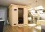 Sauna "Jonna" SET mit Kranz und graphitfarbener Tür - Farbe: Natur, Ofen BIO 9 kW - 224 x 210 x 206 cm (B x T x H)