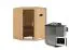 Sauna "Eetu" SET mit graphitfarbener Tür - Farbe: Natur, Ofen BIO 9 kW - 151 x 151 x 198 cm (B x T x H)