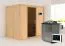 Sauna "Veli" SET mit graphitfarbener Tür - Farbe: Natur, Ofen BIO 9 kW - 196 x 151 x 198 cm (B x T x H)
