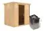 Sauna "Veli" SET mit graphitfarbener Tür und Kranz - Farbe: Natur, Ofen 9 kW - 210 x 165 x 202 cm (B x T x H)