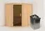 Sauna "Mika" SET mit graphitfarbener Tür - Farbe: Natur, Ofen 9 kW - 151 x 196 x 198 cm (B x T x H)