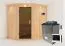 Sauna "Mika" SET mit graphitfarbener Tür und Kranz - Farbe: Natur, Ofen externe Steuerung easy 9 kW - 165 x 210 x 202 cm (B x T x H)