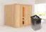 Sauna "Eemil" SET mit Energiespartür - Farbe: Natur, Ofen 9 kW - 196 x 170 x 198 cm (B x T x H)