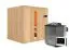 Sauna "Eemil" SET mit Energiespartür - Farbe: Natur, Ofen BIO 9 kW - 196 x 170 x 198 cm (B x T x H)