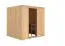 Sauna "Eemil" mit graphitfarbener Tür - Farbe: Natur - 196 x 170 x 198 cm (B x T x H)