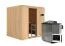 Sauna "Eemil" SET mit graphitfarbener Tür - Farbe: Natur, Ofen BIO 9 kW - 196 x 170 x 198 cm (B x T x H)