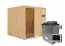 Sauna "Aleksi" SET mit graphitfarbener Tür - Farbe: Natur, Ofen externe Steuerung easy 9 kW - 196 x 196 x 198 cm (B x T x H)