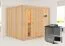 Sauna "Toivo" SET mit Energiespartür - Farbe: Natur, Ofen BIO 9 kW - 231 x 196 x 198 cm (B x T x H)