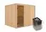 Sauna "Toivo" SET mit graphitfarbener Tür - Farbe: Natur, Ofen 9 kW - 231 x 196 x 198 cm (B x T x H)