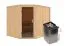 Sauna "Samu" SET mit graphitfarbener Tür - Farbe: Natur, Ofen 9 kW - 231 x 196 x 198 cm (B x T x H)