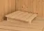 Sauna "Leja" SET mit Energiespartür und Kranz - Farbe: Natur, Ofen externe Steuerung easy 9 kW - 259 x 210 x 205 cm (B x T x H)