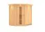 Sauna "Leevi" mit Energiespartür Kranz - Farbe: Natur - 184 x 165 x 202 cm (B x T x H)