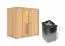 Sauna "Eeli" SET mit Energiespartür - Farbe: Natur, Ofen 9 kW - 196 x 118 x 198 cm (B x T x H)