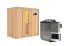 Sauna "Eeli" SET mit Energiespartür - Farbe: Natur, Ofen BIO 9 kW - 196 x 118 x 198 cm (B x T x H)