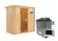 Sauna "Eeli" SET mit bronzierter Tür und Kranz mit Ofen externe Steuerung easy 9 kW - 210 x 132 x 202 cm (B x T x H)