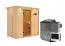 Sauna "Eeli" SET mit bronzierter Tür und Kranz mit Ofen BIO 9 kW - 210 x 132 x 202 cm (B x T x H)