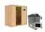Sauna "Eeli" SET mit graphitfarbener Tür & Ofen externe Steuerung easy 9 kW - 196 x 118 x 198 cm (B x T x H)