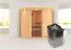 Sauna "Leevi" SET mit Klarglastür, Kranz & Ofen 9 kW - 184 x 165 x 202 cm (B x T x H)